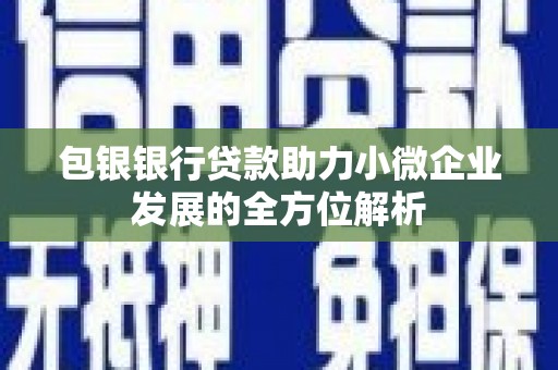 峰峰矿区包银银行贷款助力小微企业发展的全方位解析