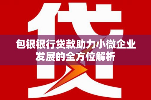 峰峰矿区包银银行贷款助力小微企业发展的全方位解析