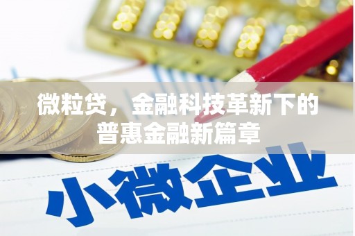 峰峰矿区微粒贷，金融科技革新下的普惠金融新篇章