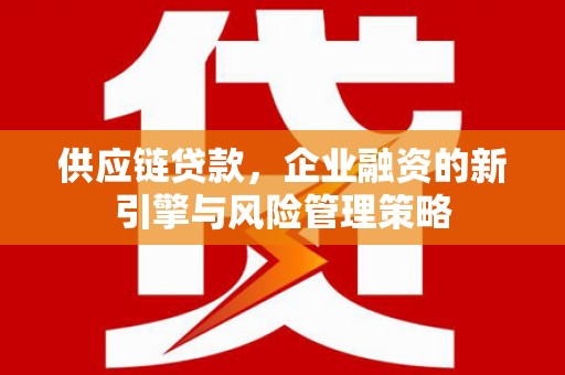 峰峰矿区供应链贷款，企业融资的新引擎与风险管理策略