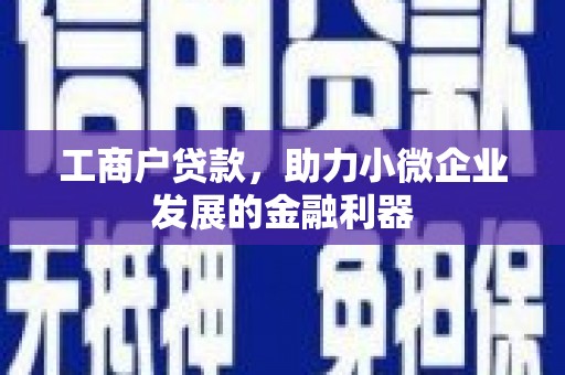 峰峰矿区工商户贷款，助力小微企业发展的金融利器