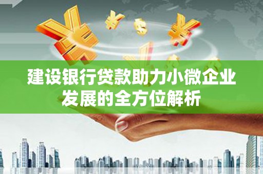 峰峰矿区建设银行贷款助力小微企业发展的全方位解析