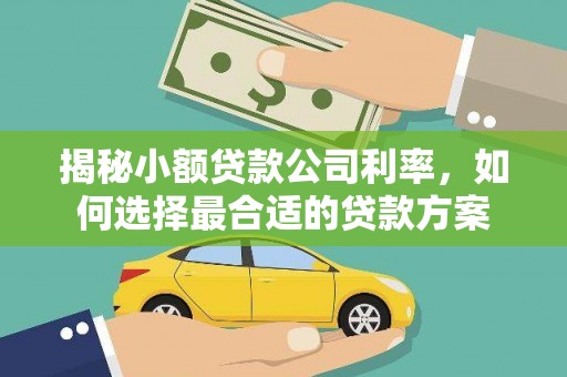 峰峰矿区揭秘小额贷款公司利率，如何选择最合适的贷款方案