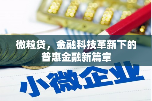 峰峰矿区微粒贷，金融科技革新下的普惠金融新篇章
